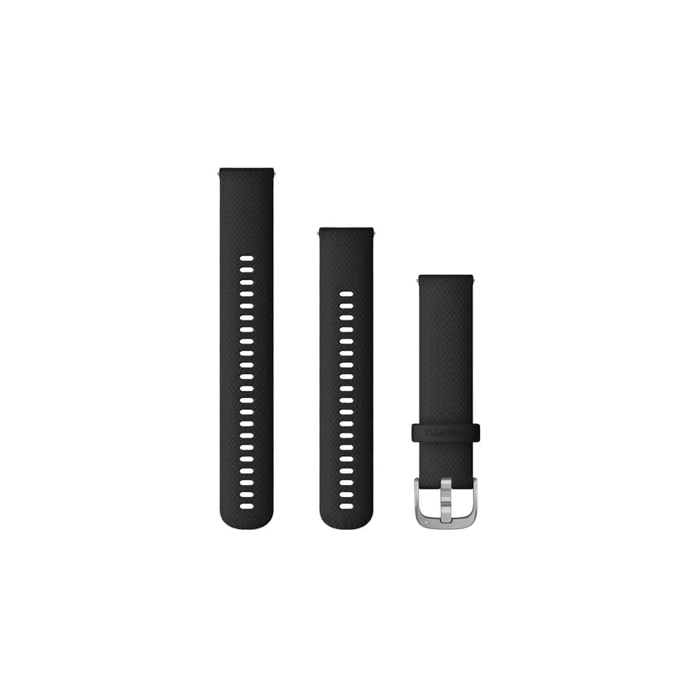 Quick Release Bands (20 mm), Black, silver hardware