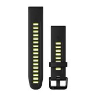 QuickFit® 20 Watch Bands, Black/Electric lime silicone