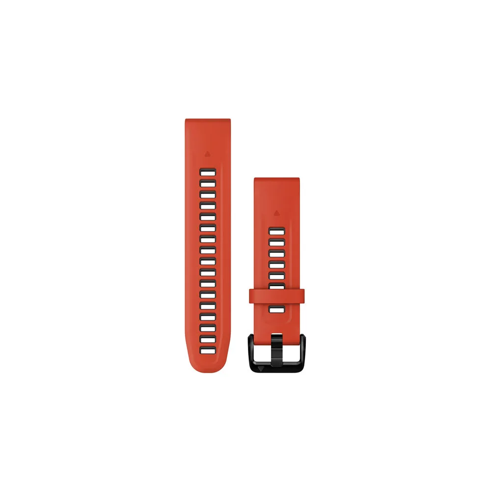 QuickFit® 20 Watch Bands, Flame red/Graphite silicone