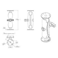 RAM® Double Ball Mount with Garmin Fishfinder 6-32 Hardware