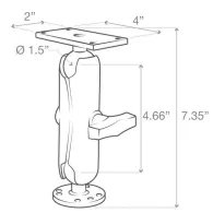 RAM® Drill-Down Double Ball Mount for Humminbird Helix 7 - Medium