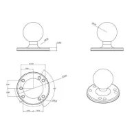 RAM® Round Plate with Ball - C Size