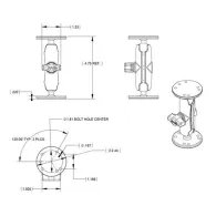 RAM® Universal Double Ball Mount with Two Round Plates - B Size Medium