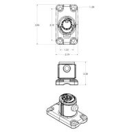 RAM® Universal Adapt-A-Post™ 4-Hole Drill-Down Base